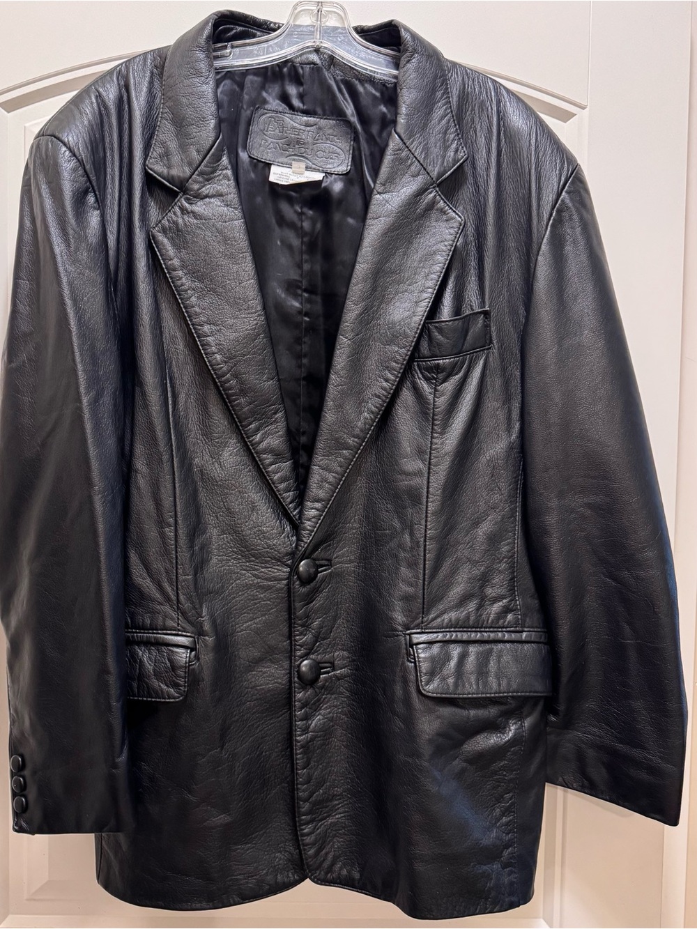 Men's Black Leather Blazer Jacket Size 3 M The Leather Ranch